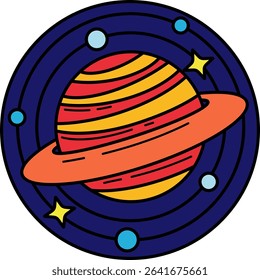 a planet with surround by starry sky