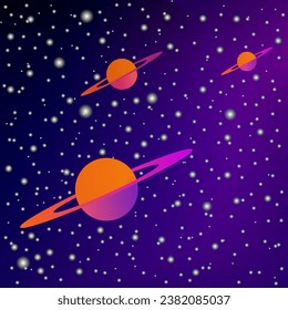 A planet surrounded by rings isolated on a dark background