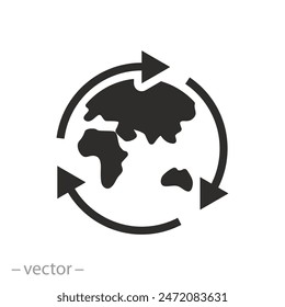 Guardar Ilustración vectorial planeta, icono circular sostenible, reciclaje de la tierra,