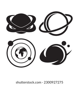 Planet symbol icon, logo vector illustration design template