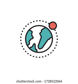 planet system icon filled outline vector. isolated on white background