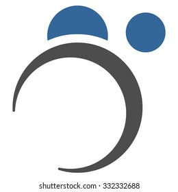 Planet System vector icon. Style is flat bicolor cobalt and gray symbol, rounded angles, white background.