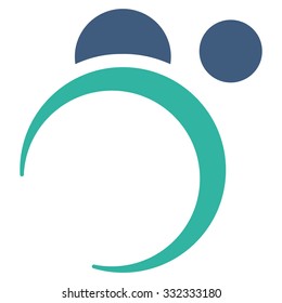 Planet System vector icon. Style is flat bicolor cobalt and cyan symbol, rounded angles, white background.