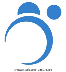 Planet System vector icon. Style is flat cobalt symbol, rounded angles, white background.