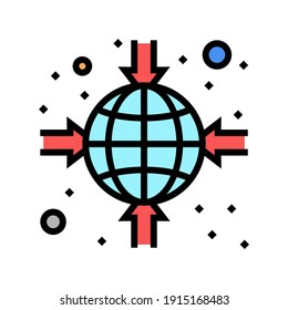 planet target color icon vector. planet target sign. isolated symbol illustration