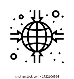 planet target line icon vector. planet target sign. isolated contour symbol black illustration