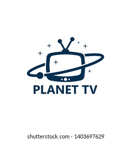 Planet Television Logo Template Design Vector, Emblem, Design Concept, Creative Symbol, Icon
