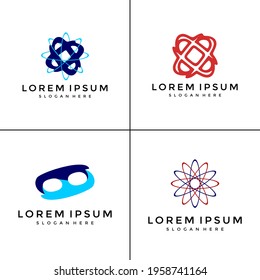 Planet Template Logo Circle and Abstract Logo Vector
