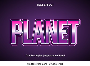 planet text effect with graphic style and editable.