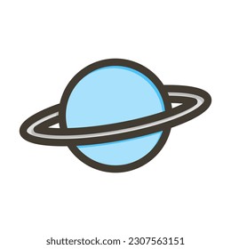 Planet Thick Line Filled Colors For Personal And Commercial Use.
