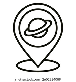 Planet Tracker icon line vector illustration