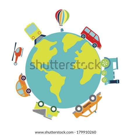 planet transport  design over white background vector illustration