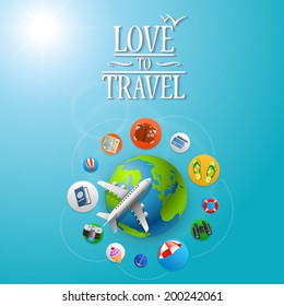 Planet Travel icons, trip travel background cover, Vector illustration