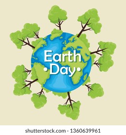 planet with trees conservation to earth day