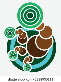 Planet with trees logo. Green earth. circular logo. Round pattern