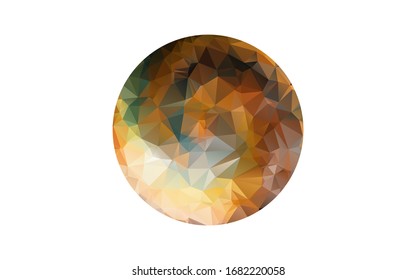 Planet. Triangle polygonal planet in solar system planet. Polygon design. Low polygon vector illustration with white background. 