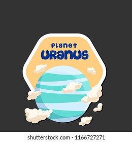 Planet Uranus Design Hexagon Frame Background Vector Image
