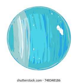 Planet Uranus doodle isolated on white
