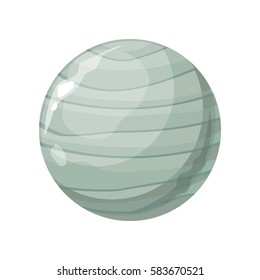 Planet Uranus icon. Element of solar system. Solar system. Isolated planet. Gray round planet. Isolated object in flat design on white background. Vector illustration.