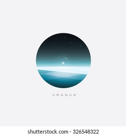Planet Uranus minimalistic contemporary surface vector illustration