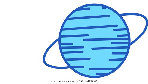 Planet Uranus in the solar system