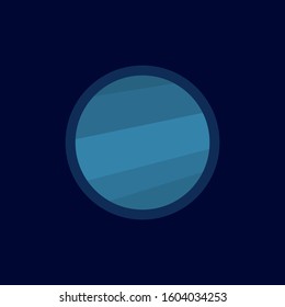 Planet Uranus in space icon. Vector flat illustration.