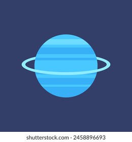 Planet uranus vector simple illustration. Illustration for solar system planet.