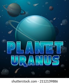 Planet Uranus word logo poster illustration