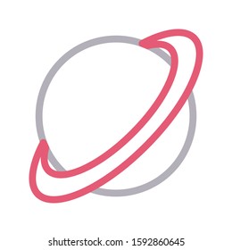 planet vector color line icon  