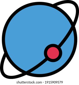 planet vector color line icon