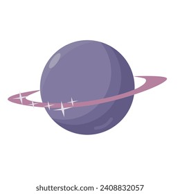 Planet vector design. Space background for kids, cosmos sticker.