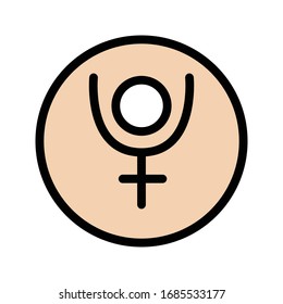 planet vector flat color icon 
