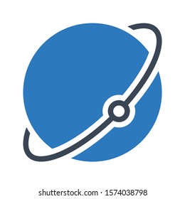 planet vector glyph color icon 