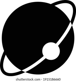 planet vector glyph flat icon