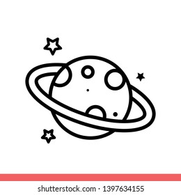 Planet vector icon, astrology symbol. Simple, flat design for web or mobile app