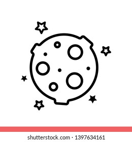 Planet vector icon, astrology symbol. Simple, flat design for web or mobile app