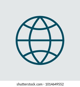 Planet vector icon. Earth is a symbol. Transport concept. Global icon. Globe
