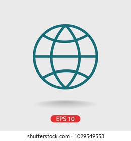 Planet vector icon. Earth is a symbol. Transport concept. Global icon. Globe