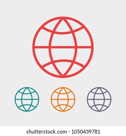 Planet vector icon. Earth is a symbol. Transport concept. Global icon. Globe