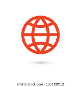 Planet vector icon. Earth is a symbol. Transport concept. Global icon. Globe