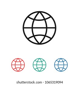 Planet vector icon. Earth is a symbol. Transport concept. Global icon. Globe