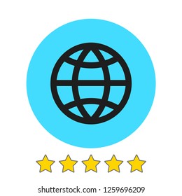 Planet vector icon. Earth is a symbol. Transport concept. Global icon. Globe