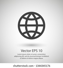 Planet vector icon. Earth is a symbol. Transport concept. Global icon. Globe