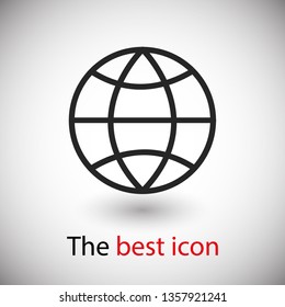 Planet vector icon. Earth is a symbol. Transport concept. Global icon. Globe