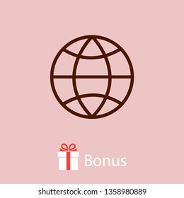 Planet vector icon. Earth is a symbol. Transport concept. Global icon. Globe