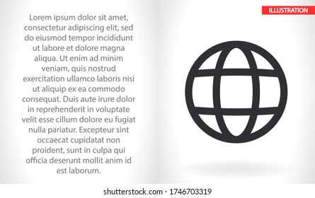 Planet vector icon , lorem ipsum Flat design