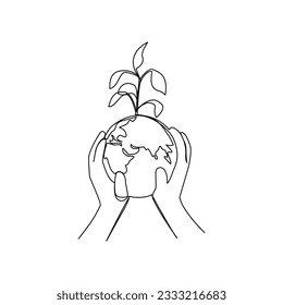 Planet vector illustration drawn in line art style