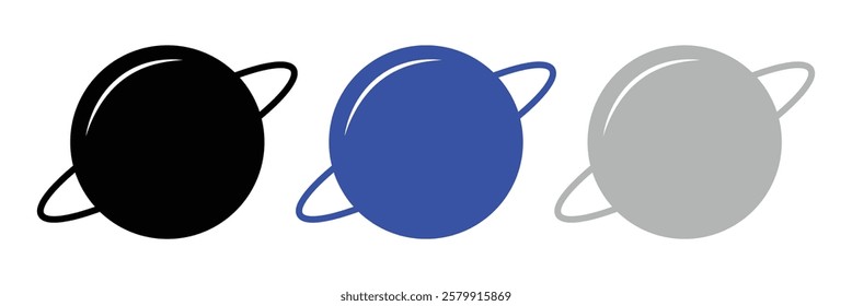 Planet vector illustration with simple black and white design. Planet icon .Vector Illustration .