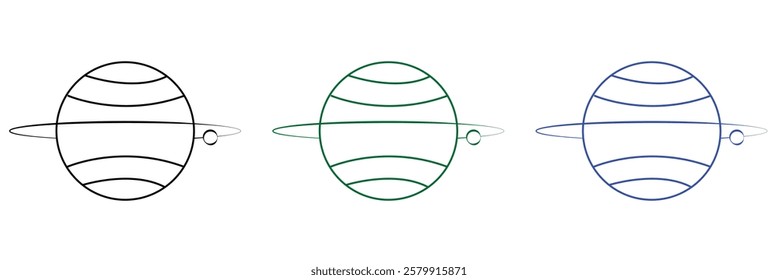 Planet vector illustration with simple black and white design. Planet icon .Vector Illustration .