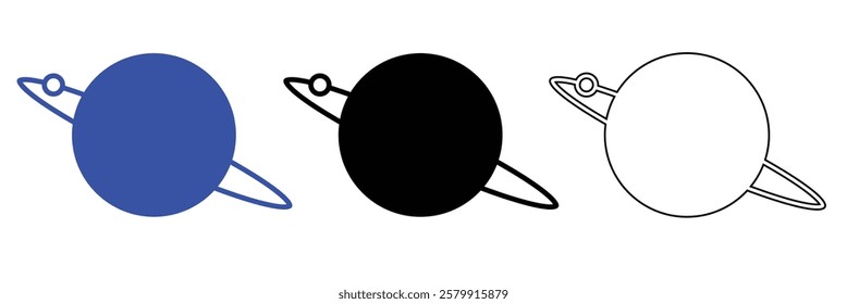 Planet vector illustration with simple black and white design. Planet icon .Vector Illustration .